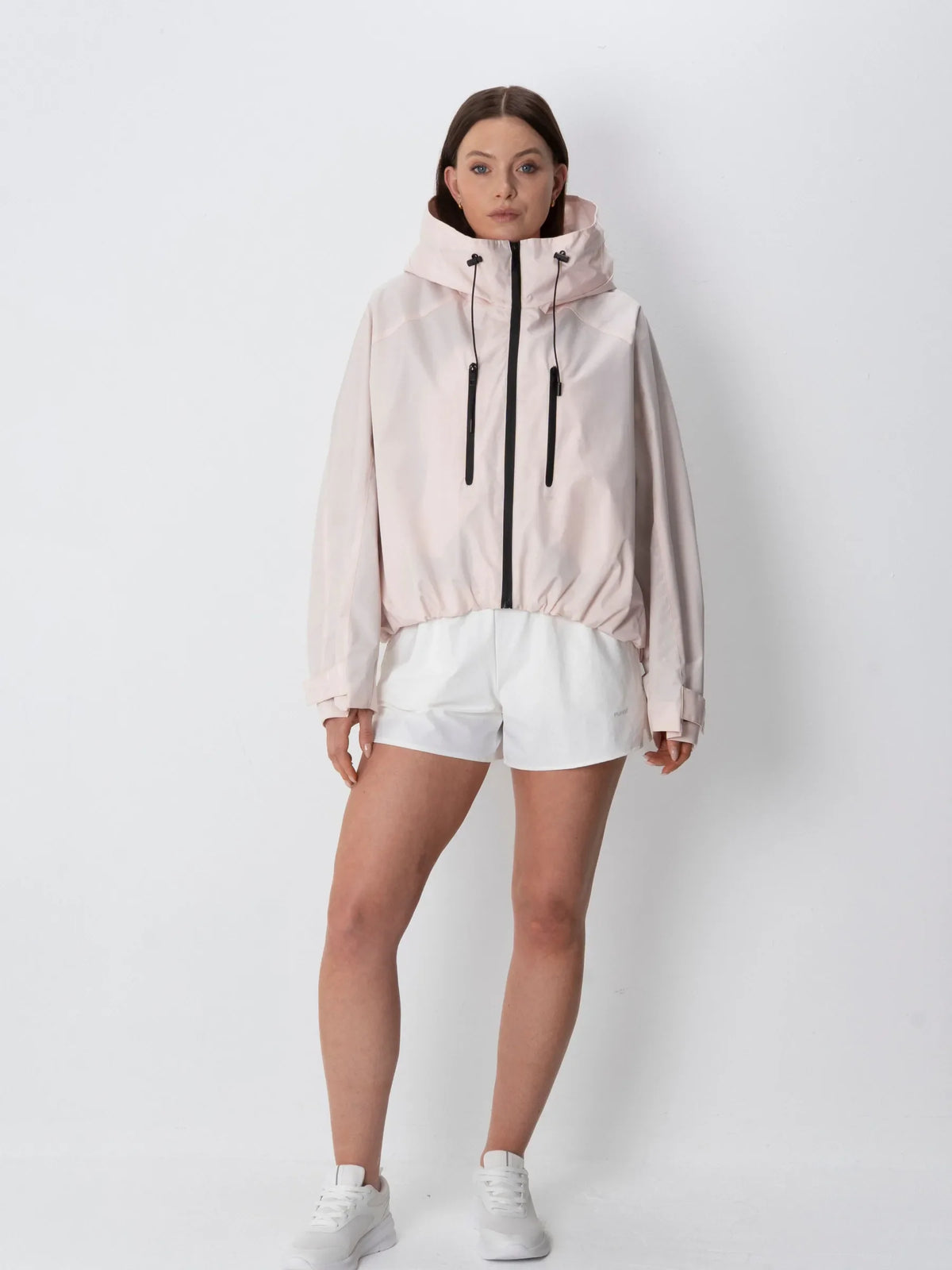 One Size Short Oversized Rain Jacket Pale Pink