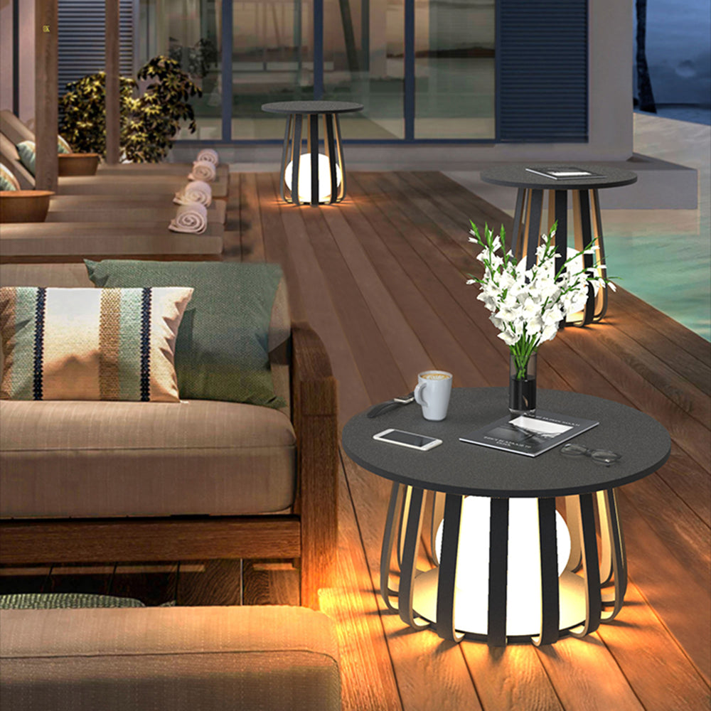 Orr Tabel Moderne LED Vloerlamp Zwart Metaal  Buiten
