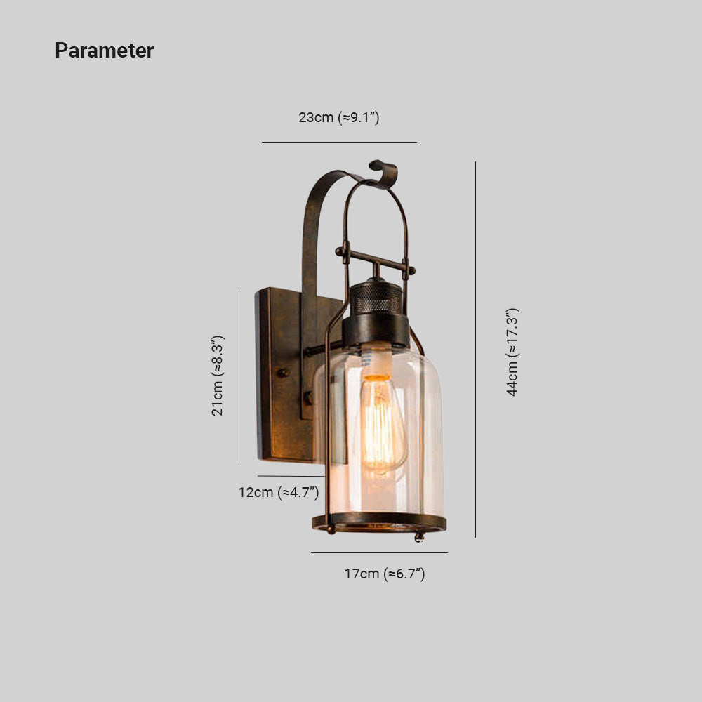 Alessio Retro LED Binnen wandlamp Glas Metaal Woonkamer Eetkamer Slaapkamer