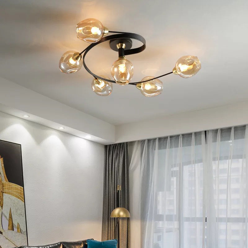 Valentina Moderne Mooi LED  Plafondlampen Stijlvol Zwart Metaal/Glas Slaapkamer