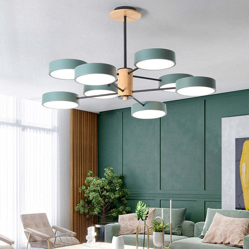 Sienna  Art Deco Hanglampen Wit Groen Grijs Metaal Hout Woonkamer