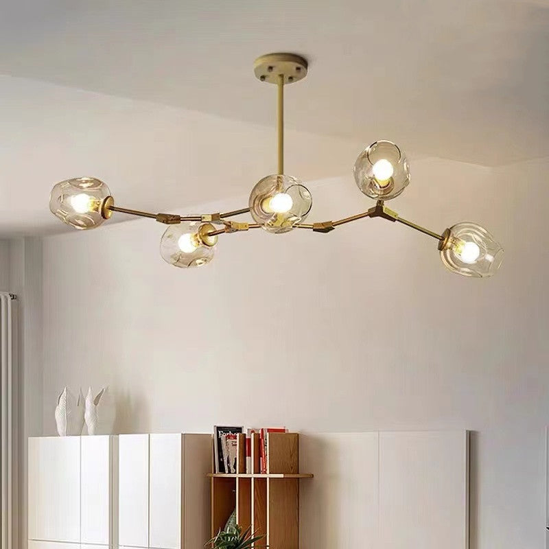 Valentina Moderne Bubbel LED Hanglamp Metaal/Glas Zwart/Goud Woonkamer/Slaapkamer