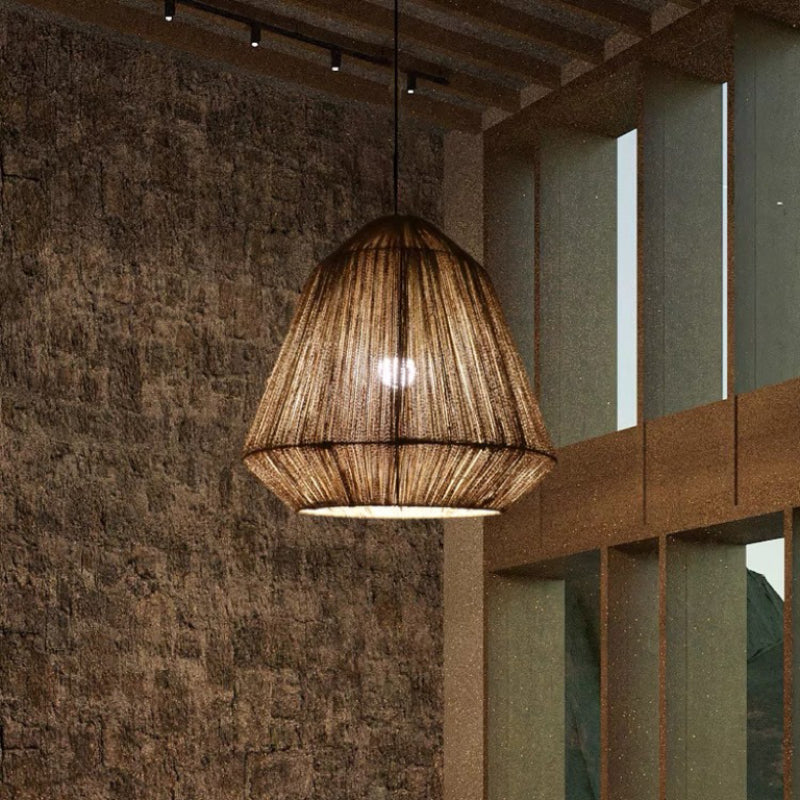 Alessio Retro Design Loom  LED Hanglamp Bruin Slaapkamer Woonkamer