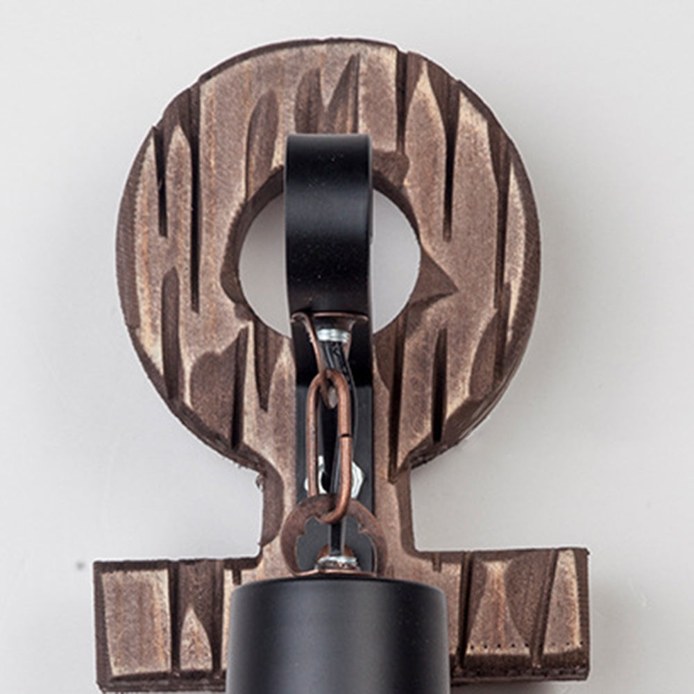 Alessio Wall Lamp Vintage Anchor Black Wooden, Living Room