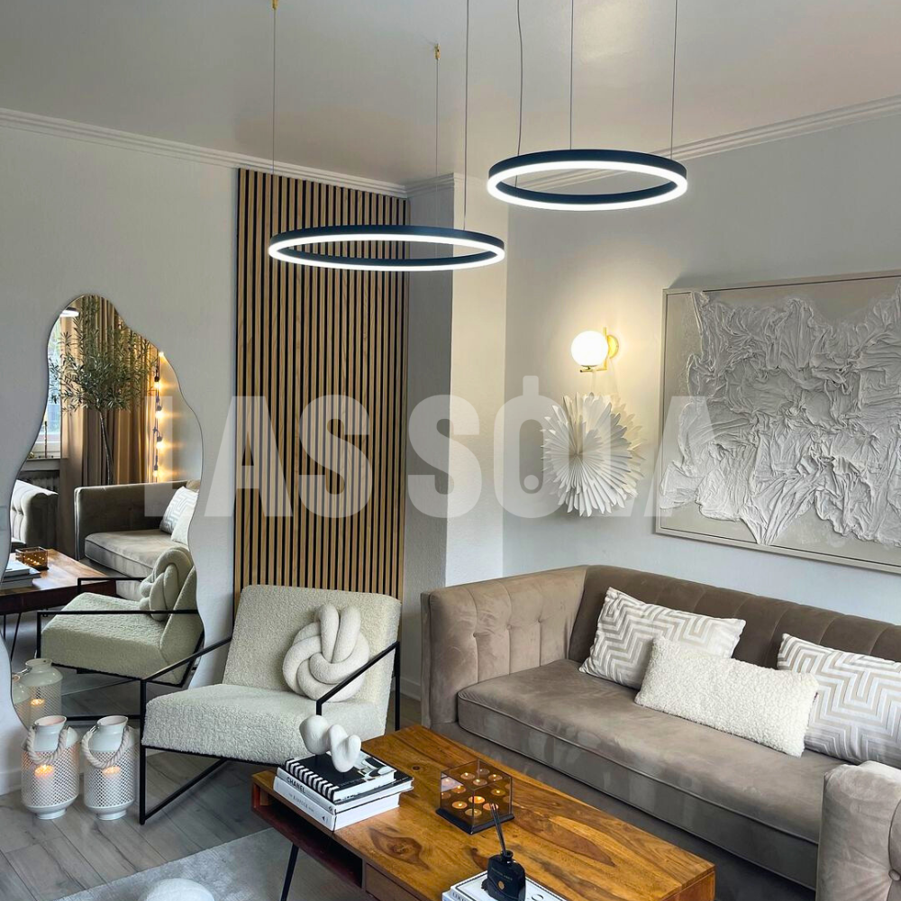 Arisha Moderne Grote  Hanglampen Wit Metaal Slaapkamer  Woonkamer Tir-Cirkel