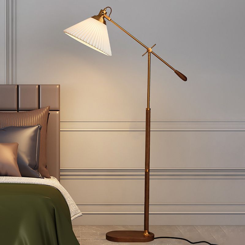 Ozawa Retro Design LED Vloerlamp Geplooid  Metaal/Hout Woonkamer/Slaapkamer