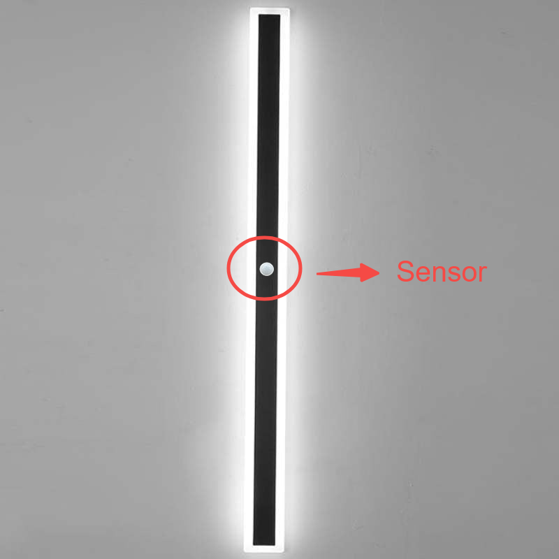 Edge Moderne Rechthoekig LED Wandlamp Zwart Metaal/Acryl Tuin/Stoeprand/Balkon