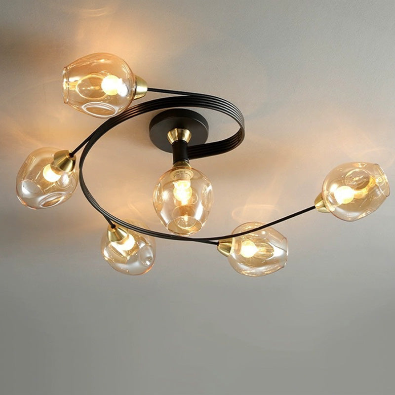 Valentina Moderne Mooi LED  Plafondlampen Stijlvol Zwart Metaal/Glas Slaapkamer