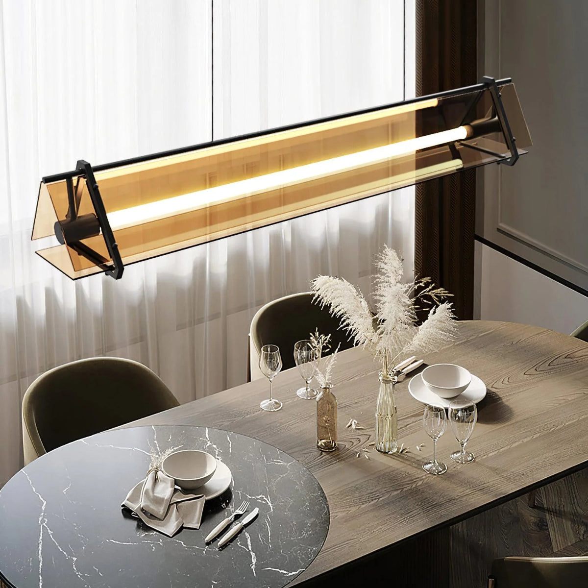 Edge Industriële Driehoek Hanglampen  Goud Metaal/Glas