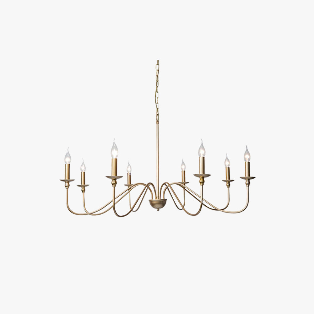 Alessio Vintage LED  Kroonluchter Zwart Goud Metaal Slaapkamer Woonkamer
