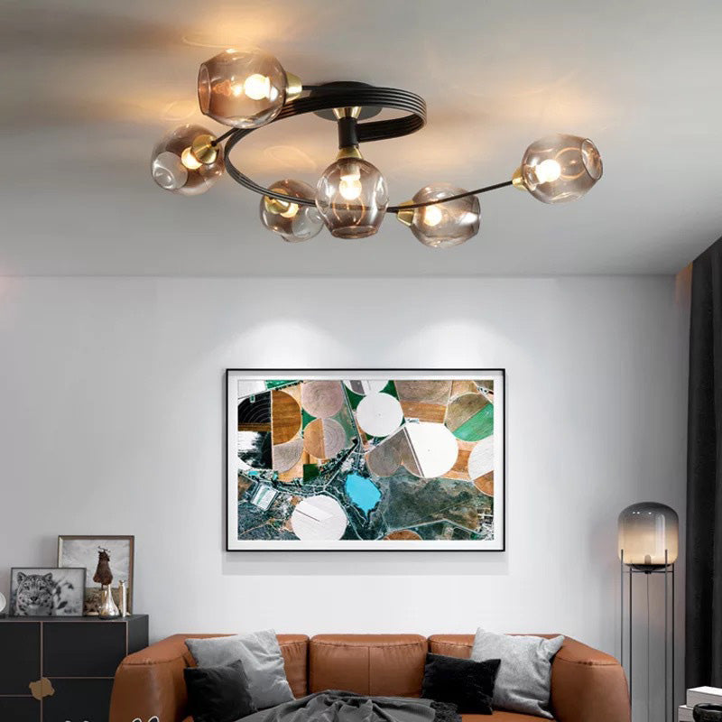 Valentina Moderne Mooi LED  Plafondlampen Stijlvol Zwart Metaal/Glas Slaapkamer