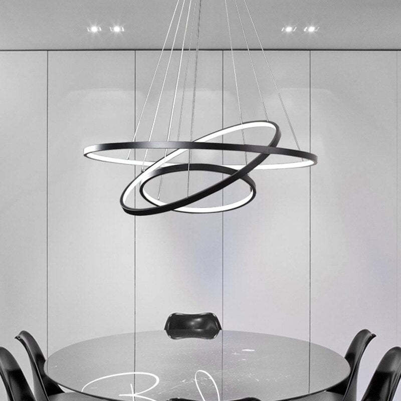 Arisha Design LED Hanglamp  Gouden Wit Zwart Metaal Glas Eetkamer