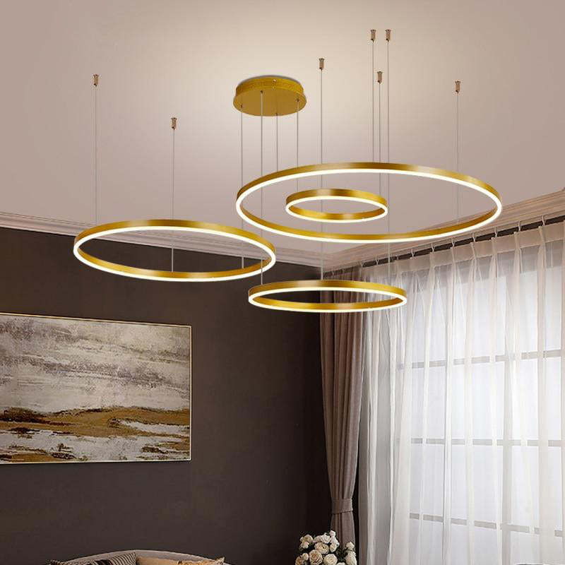Arisha Moderne Grote  Hanglampen Wit Metaal Slaapkamer  Woonkamer Tir-Cirkel