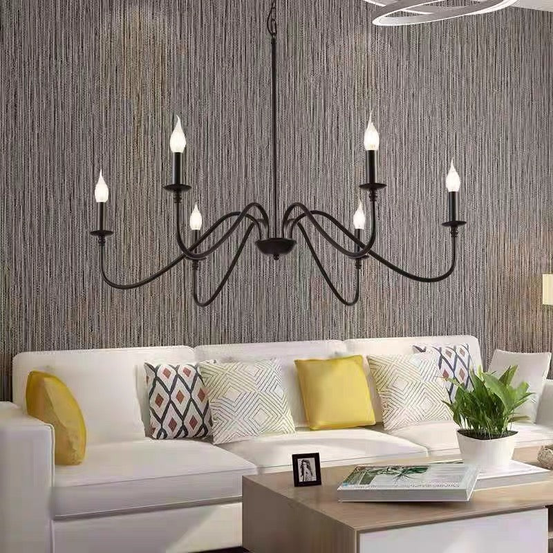 Alessio Vintage LED  Kroonluchter Zwart Goud Metaal Slaapkamer Woonkamer