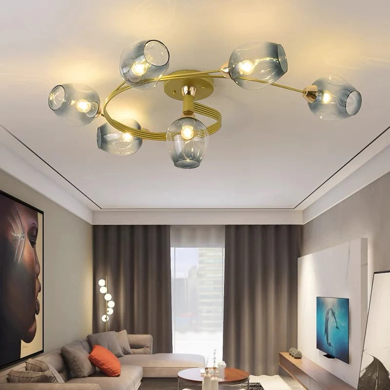 Valentina Moderne Mooi LED  Plafondlampen Stijlvol Zwart Metaal/Glas Slaapkamer