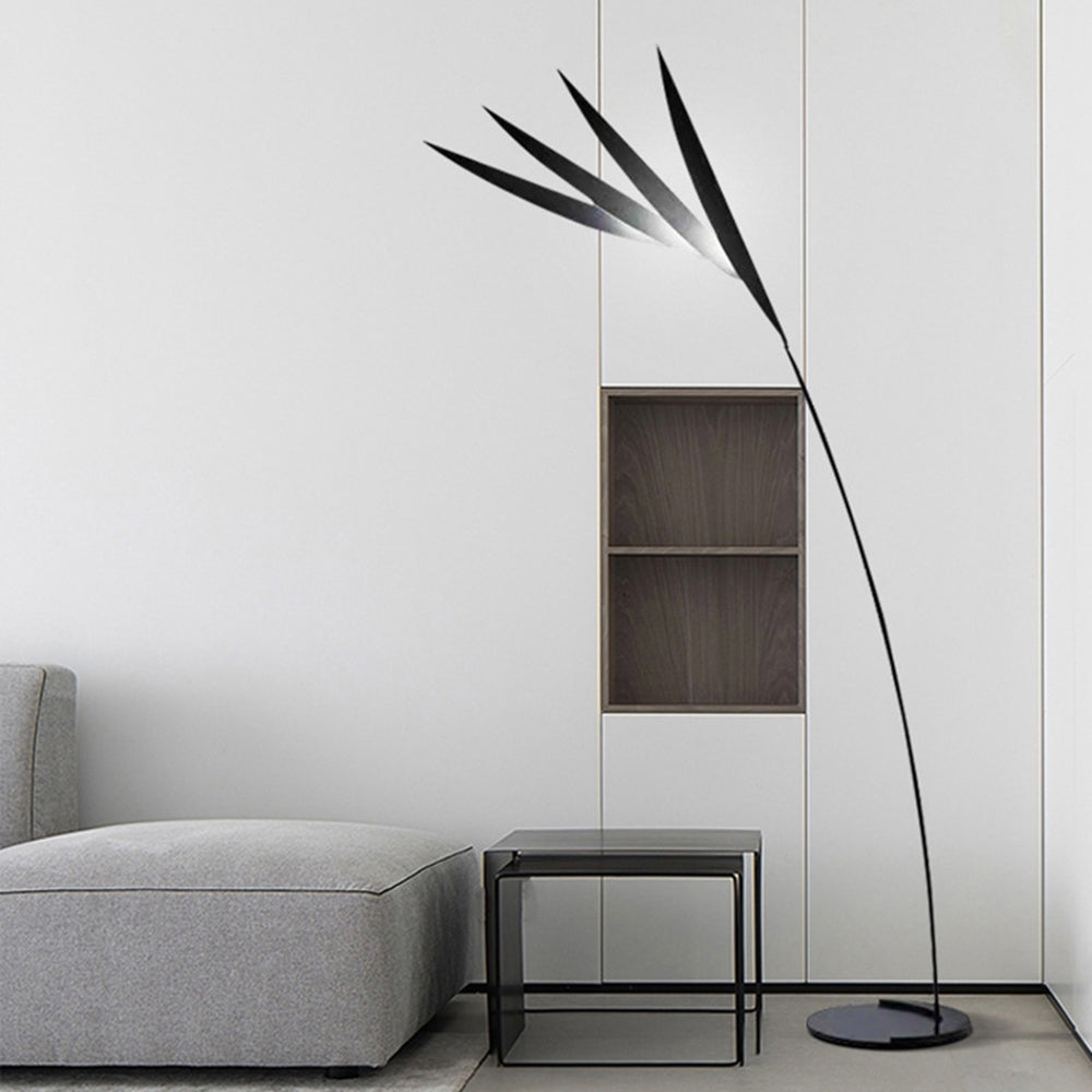 Clifford Moderne Blad LED Vloerlamp Zwart Metaal Woonkamer