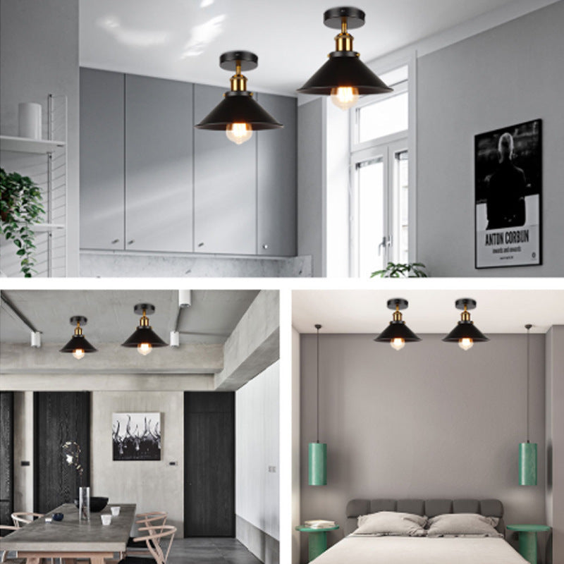 Alessio Industriele Vintage LED Plafondlamp Zwart  Metaal Eetkamer