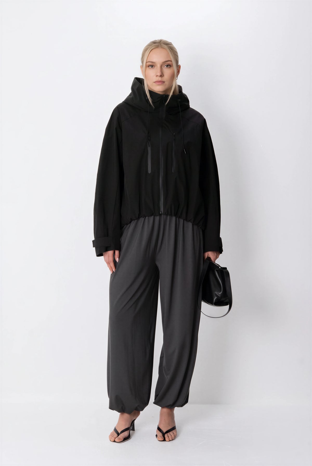 One Size Short Oversized Rain Jacket Black