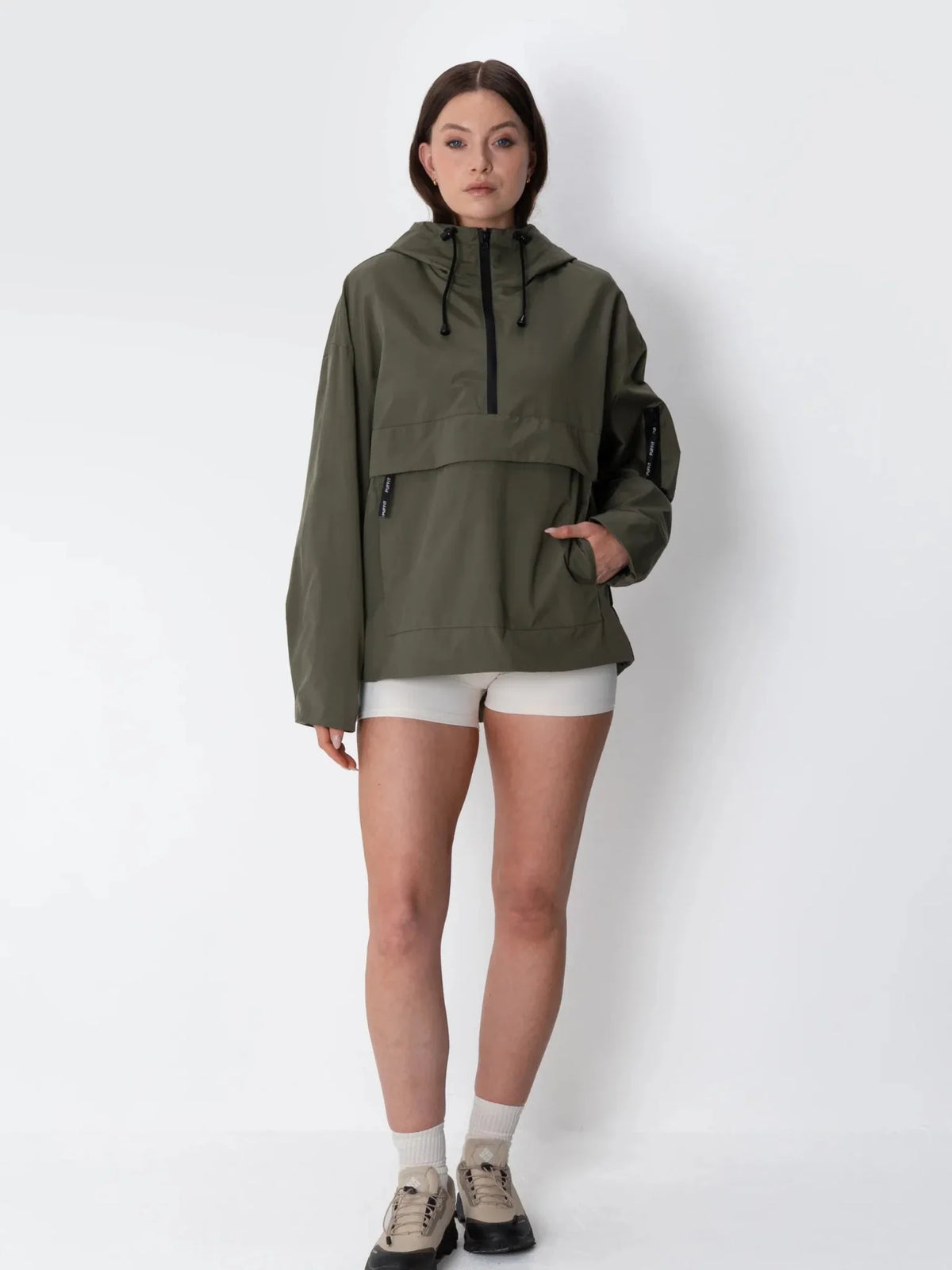 Classic Relaxed Fit Rain Hoodie Army Green
