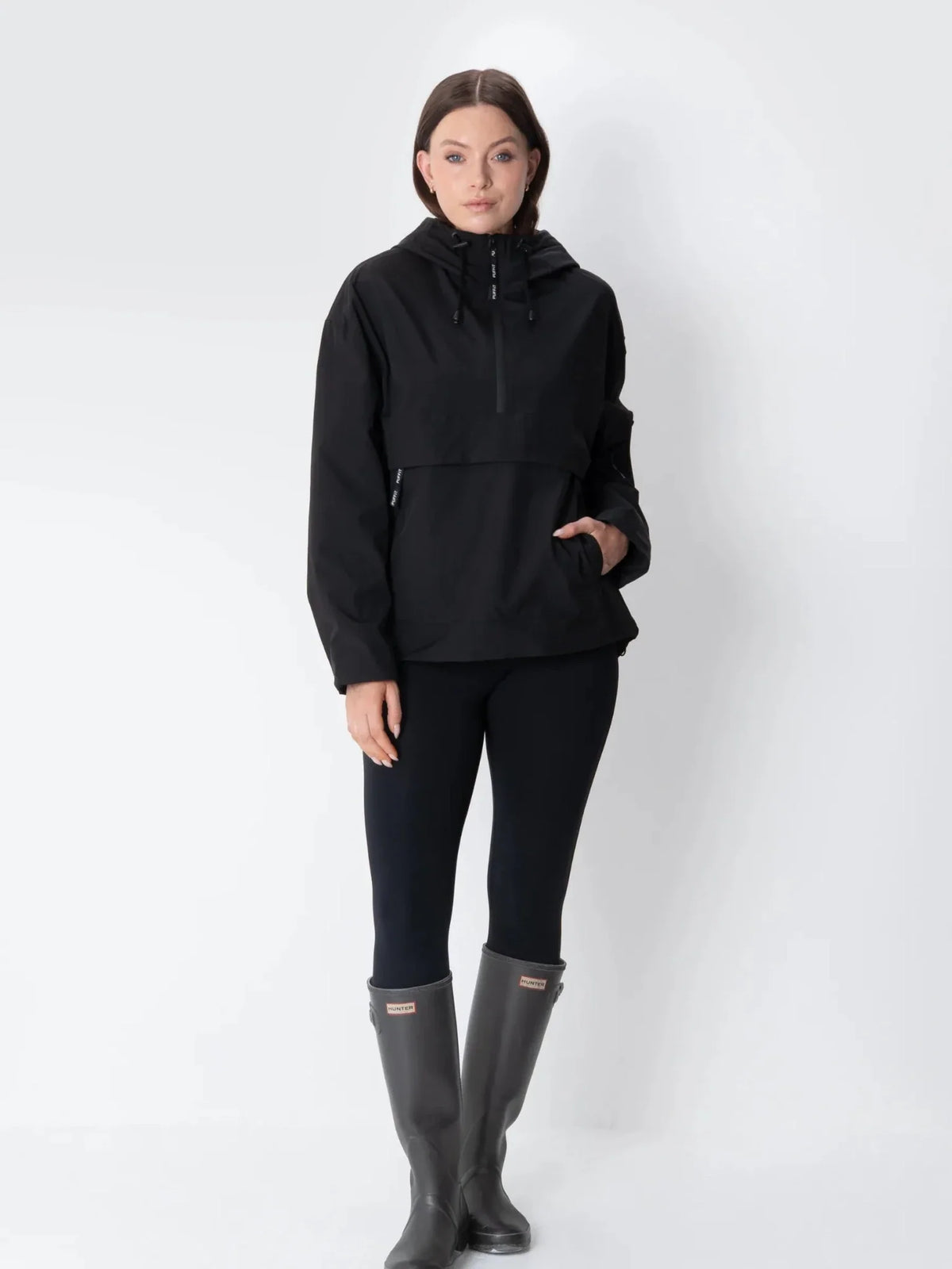Classic Relaxed Fit Rain Hoodie Black