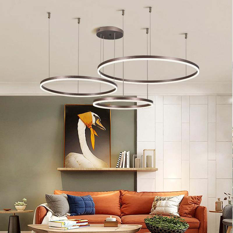 Arisha Moderne Grote  Hanglampen Wit Metaal Slaapkamer  Woonkamer Tir-Cirkel