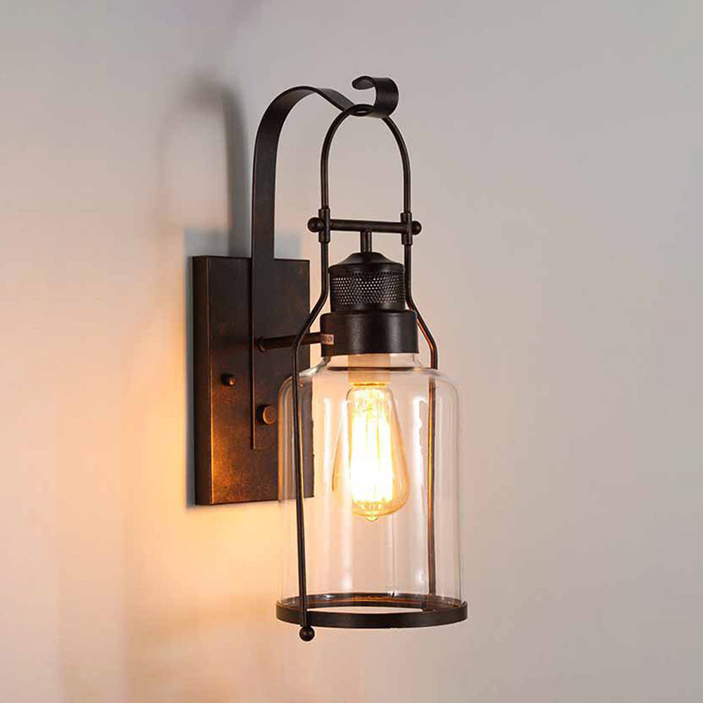 Alessio Retro LED Wandlamp Roest Zwart Glas Metaal Woonkamer Eetkamer