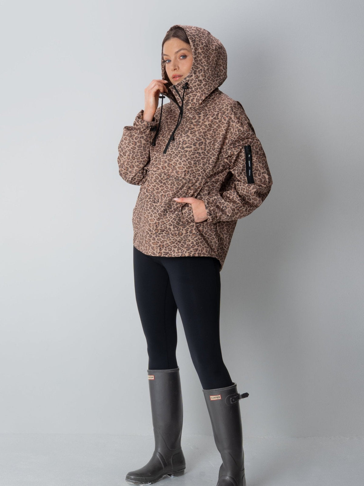 Classic Relaxed Fit Rain Hoodie Leopard