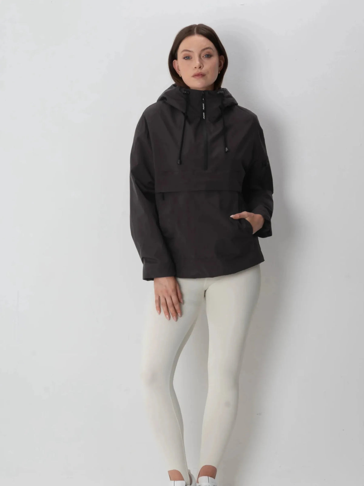 Classic Relaxed Fit Rain Hoodie Elegant Charcoal