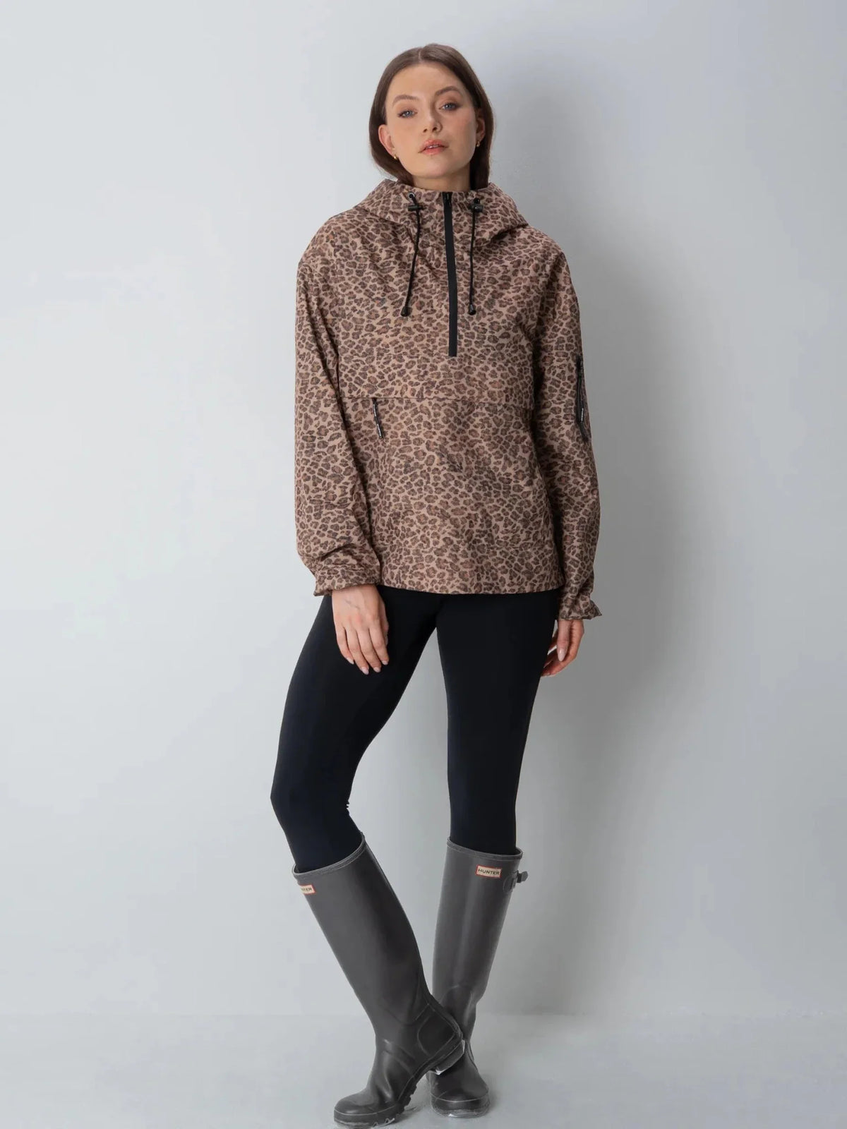 Classic Relaxed Fit Rain Hoodie Leopard