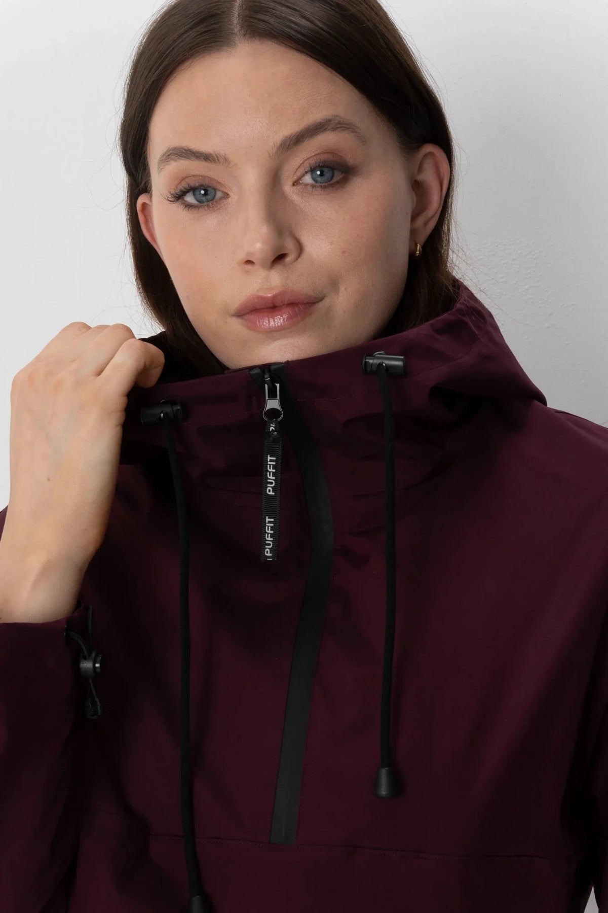 Classic Relaxed Fit Rain Hoodie Burgundy