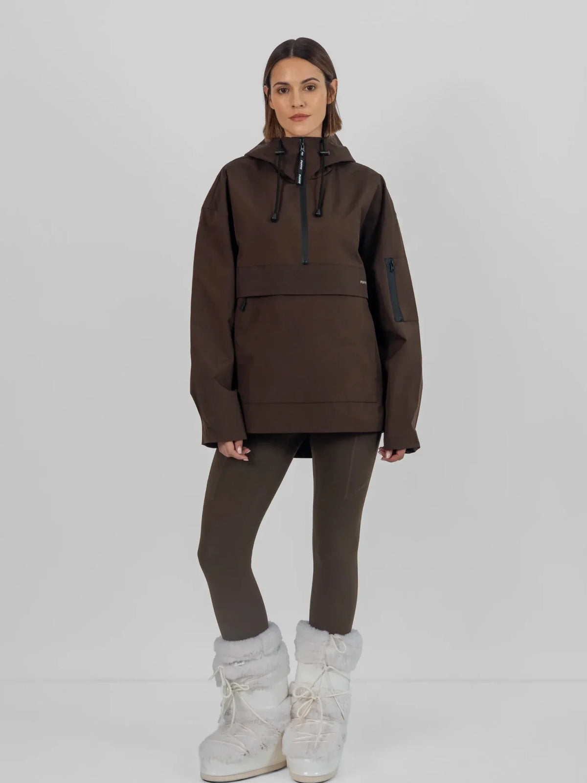 Classic Relaxed Fit Rain Hoodie Mocha Brown