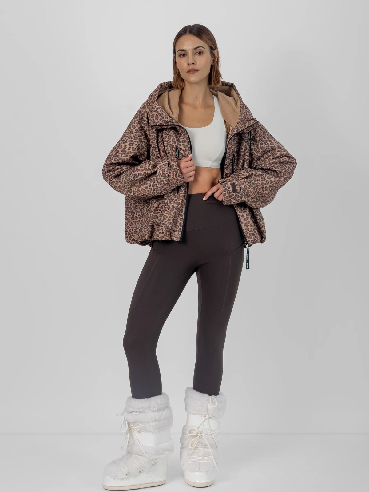 One Size Short Oversized Rain Jacket Leopard