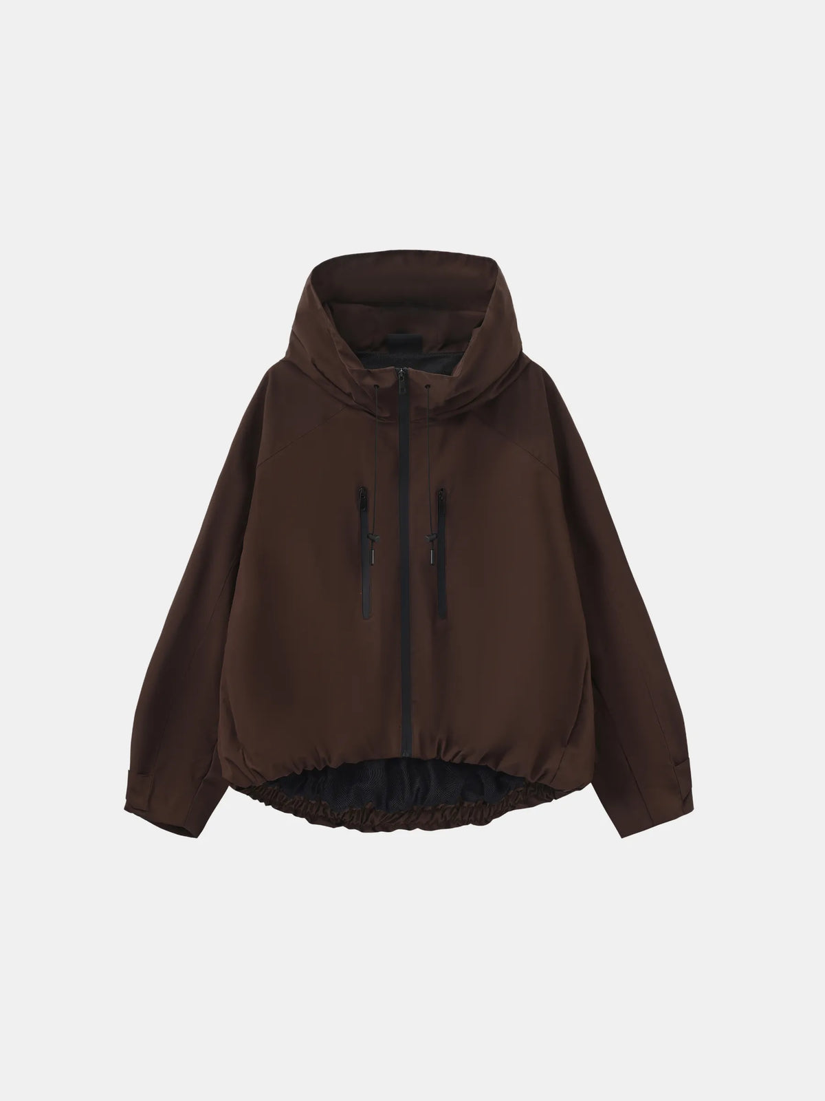 One Size Short Oversized Rain Jacket Mocha Brown