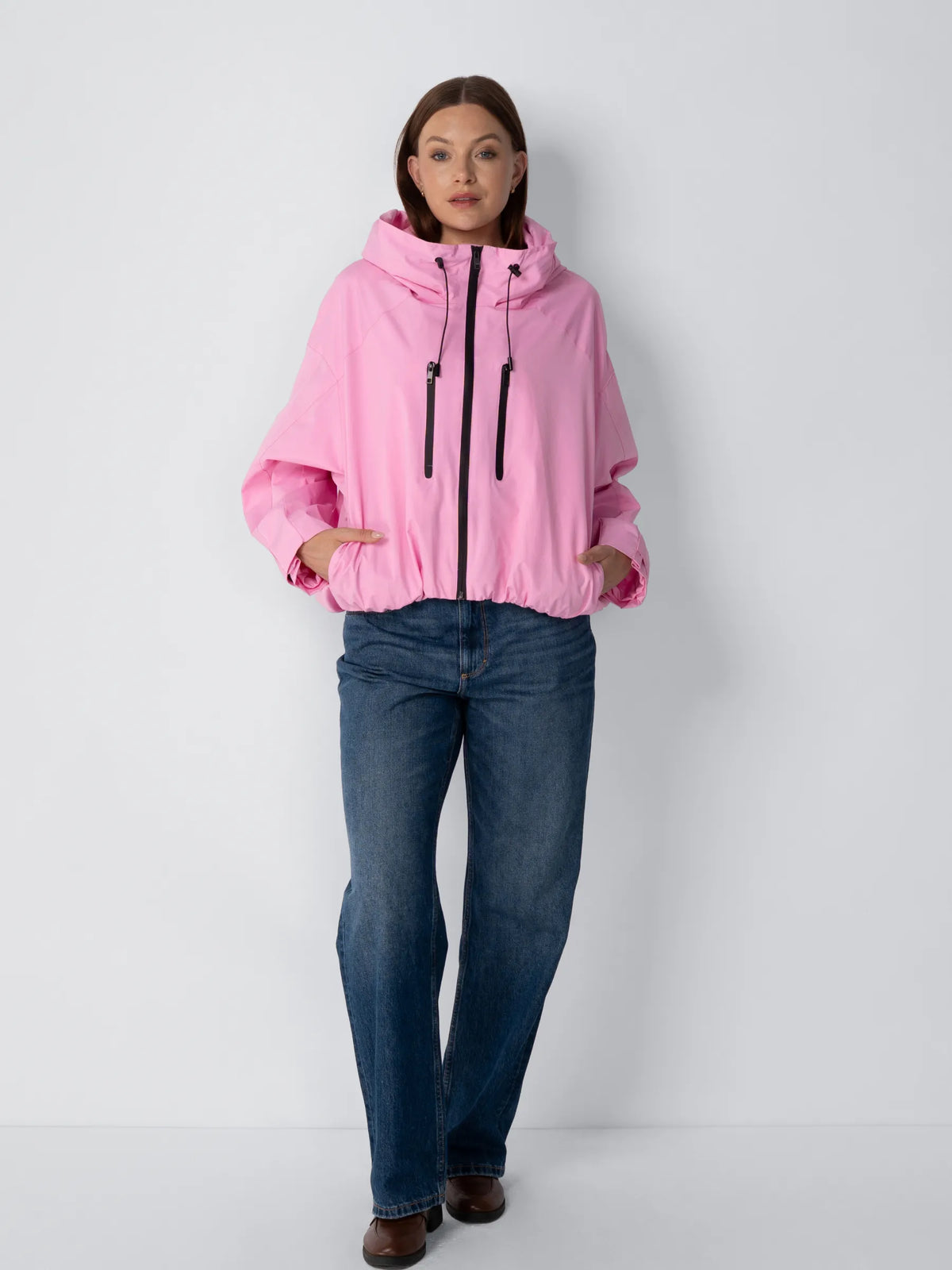 One Size Short Oversized Rain Jacket Morganite Pink