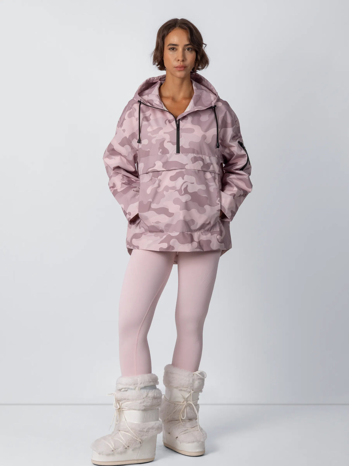 Classic Relaxed Fit Rain Hoodie Pink Camo